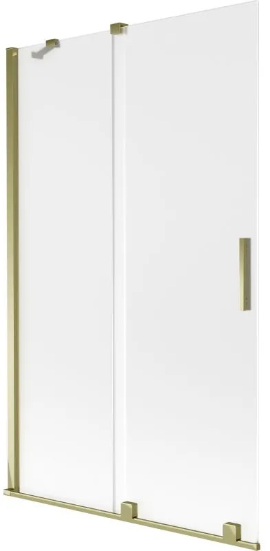 Mexen Velar, 2 szárnyas eltolható kádparaván 110 x 150 cm, 8 mm-es mattüveg, arany fényes, 896-110-000-31-50