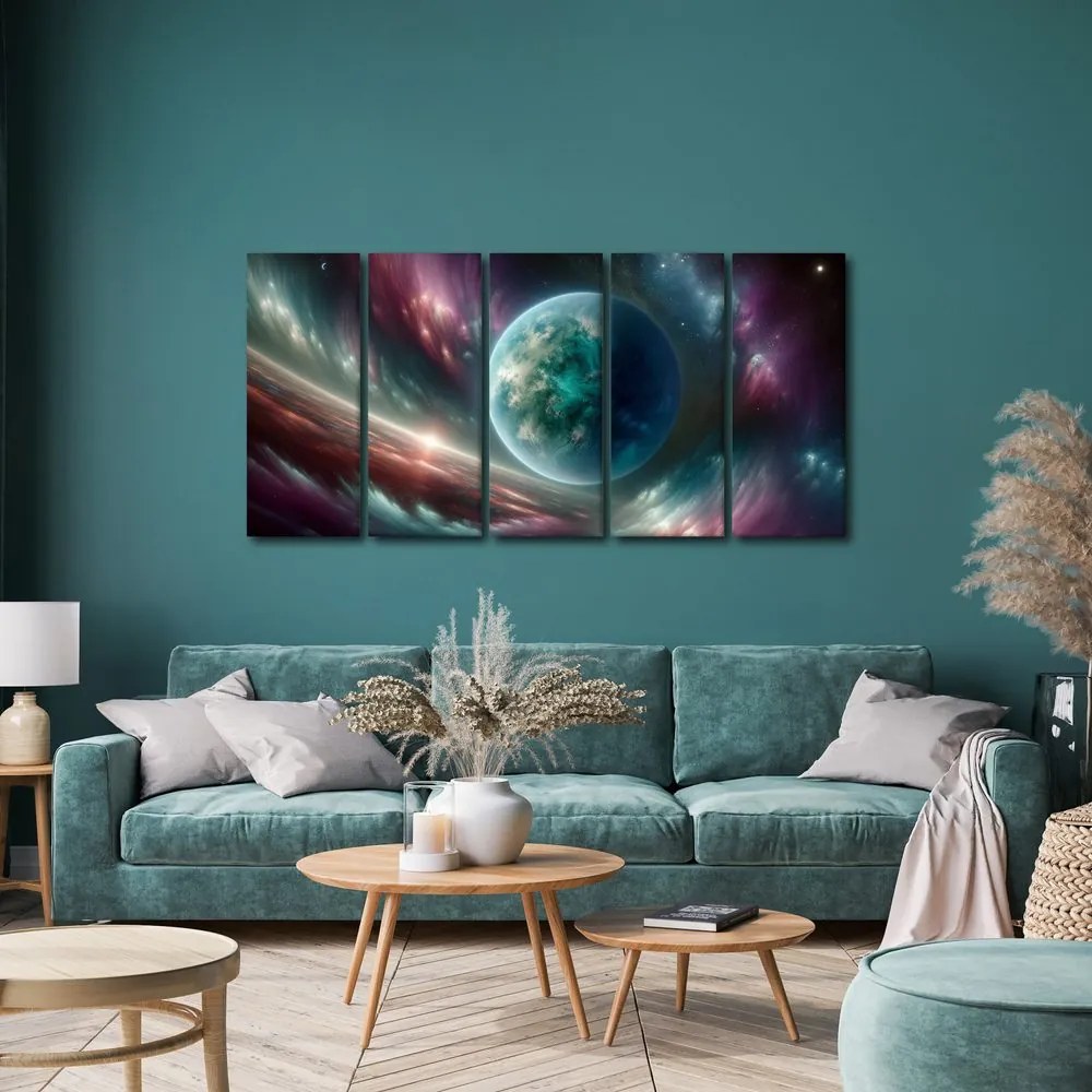 5 részes kép galaxis és bolygó