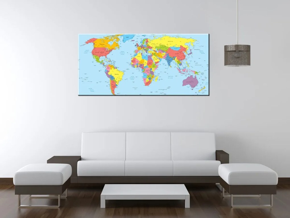 Gario Vászonkép Nagy világtérkép Méret: 60 x 40 cm