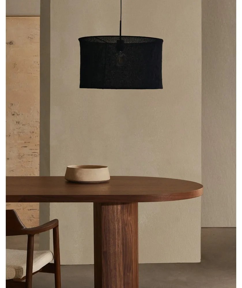 Kerek étkezőasztal diófa dekoros asztallappal 100x200 cm Nealy – Kave Home