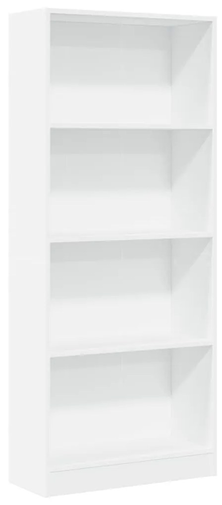 fehér szerelt fa könyvespolc 60 x 24 x 143 cm