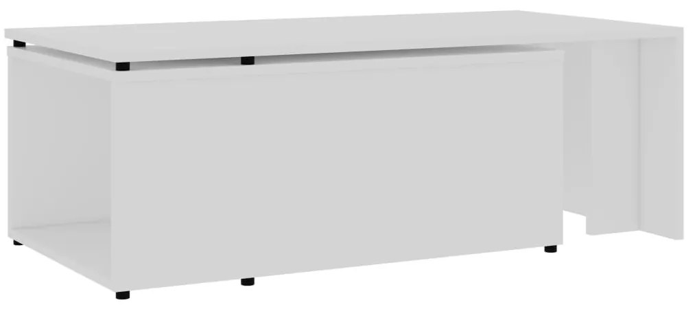 Fehér szerelt fa dohányzóasztal 150 x 50 x 35 cm