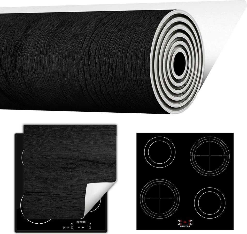 Tűzhelyvédő Szőnyeg Feltekerhető Asztallap 50x52 fekete fa