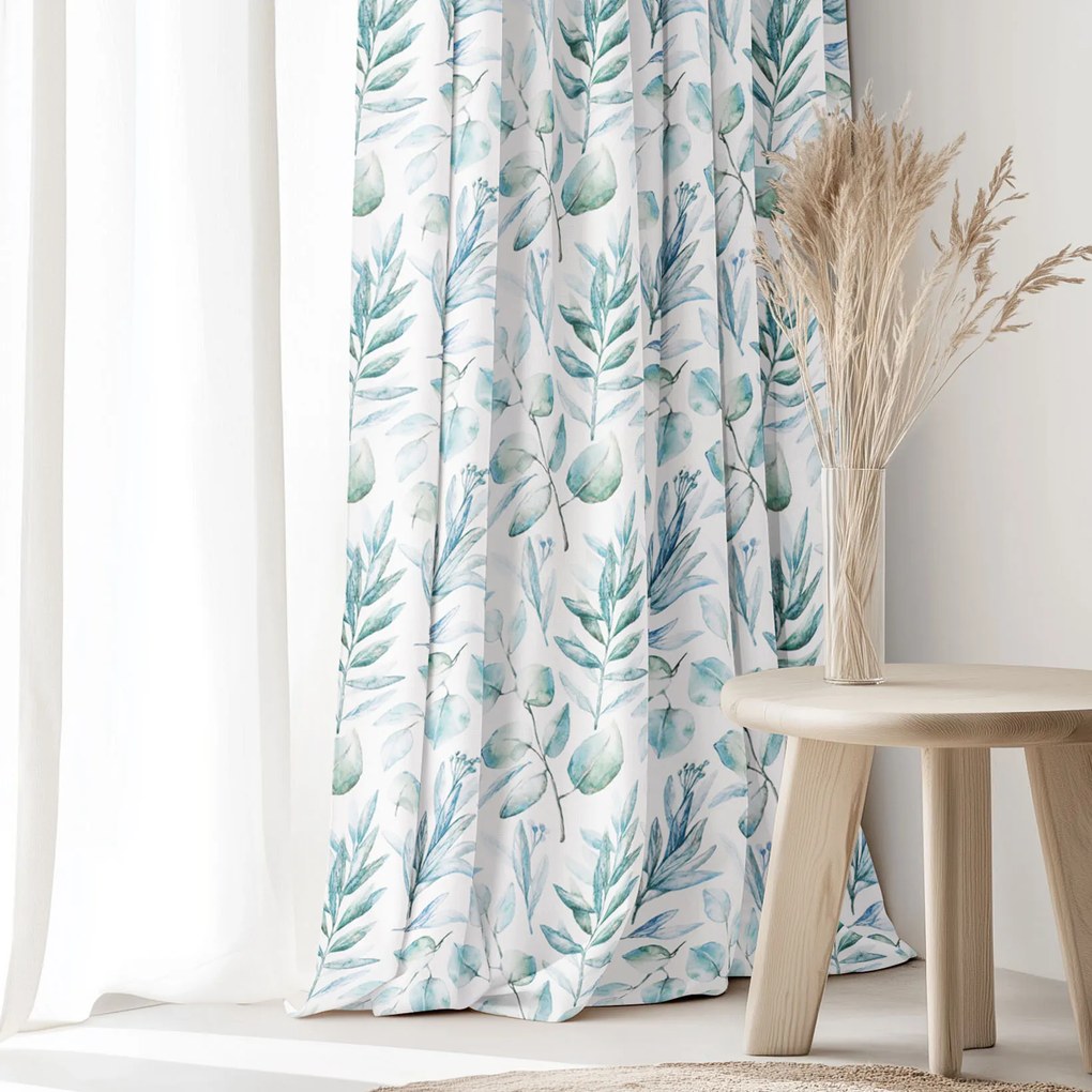 Goldea pamut drapéria deluxe - akvarell levelek 180x160 cm