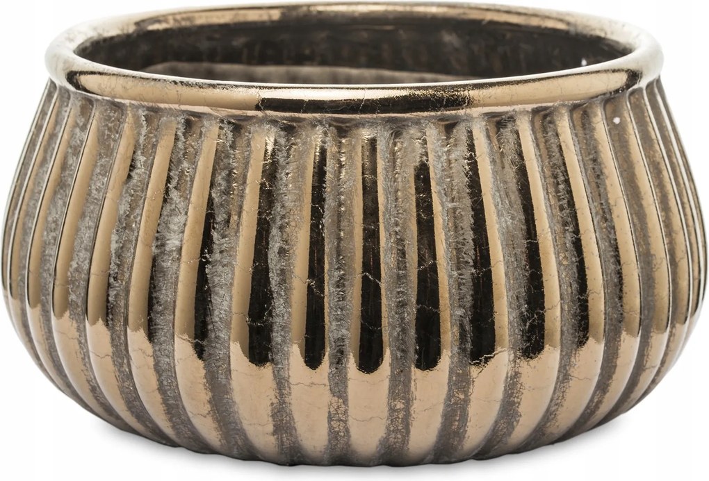 Virágtartó kaspó arany kerámia dekoráció egész éves ház kert