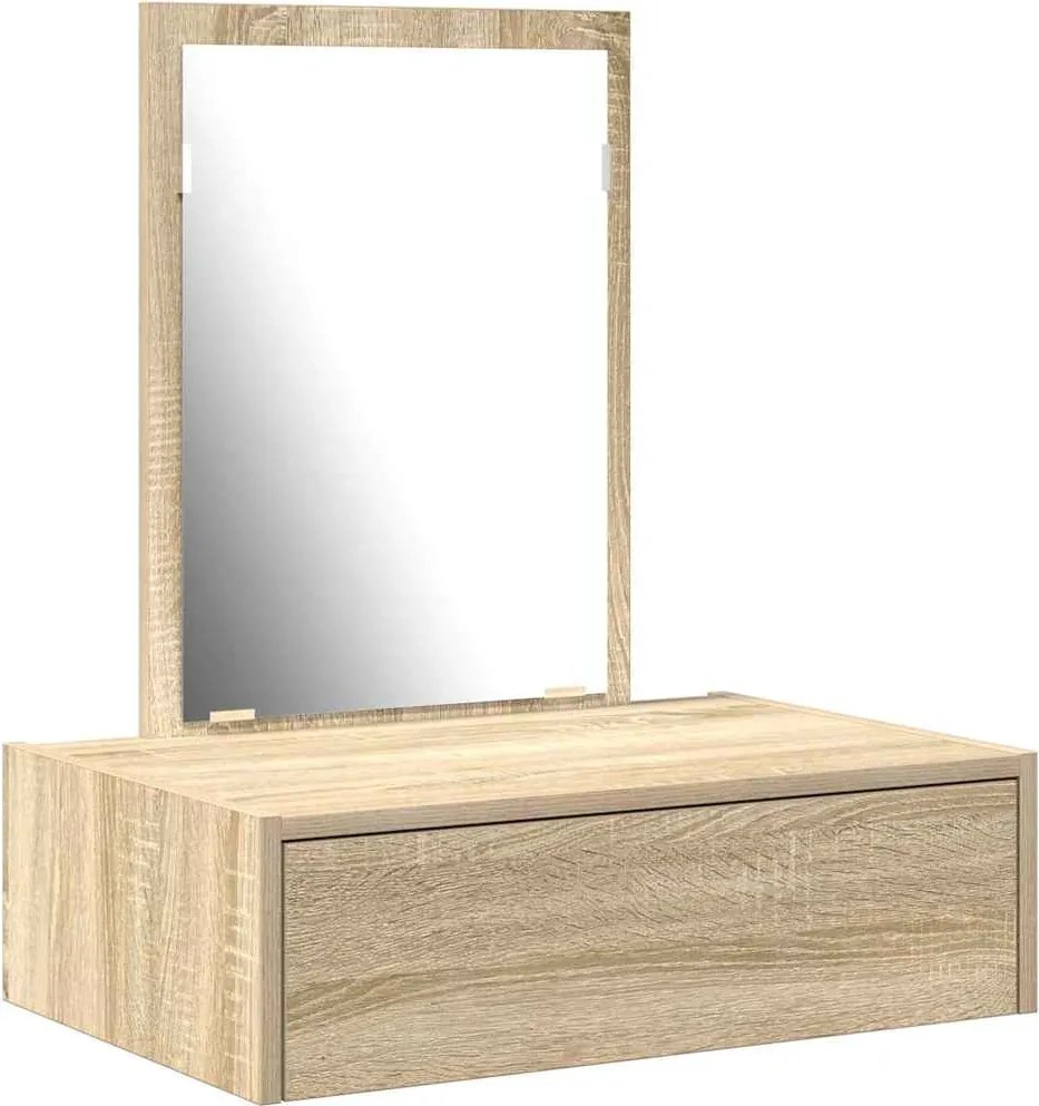 vidaXL Öltözködőasztal fiókkal tárolóval Barna 60 x 40 x 70 cm Faanyag