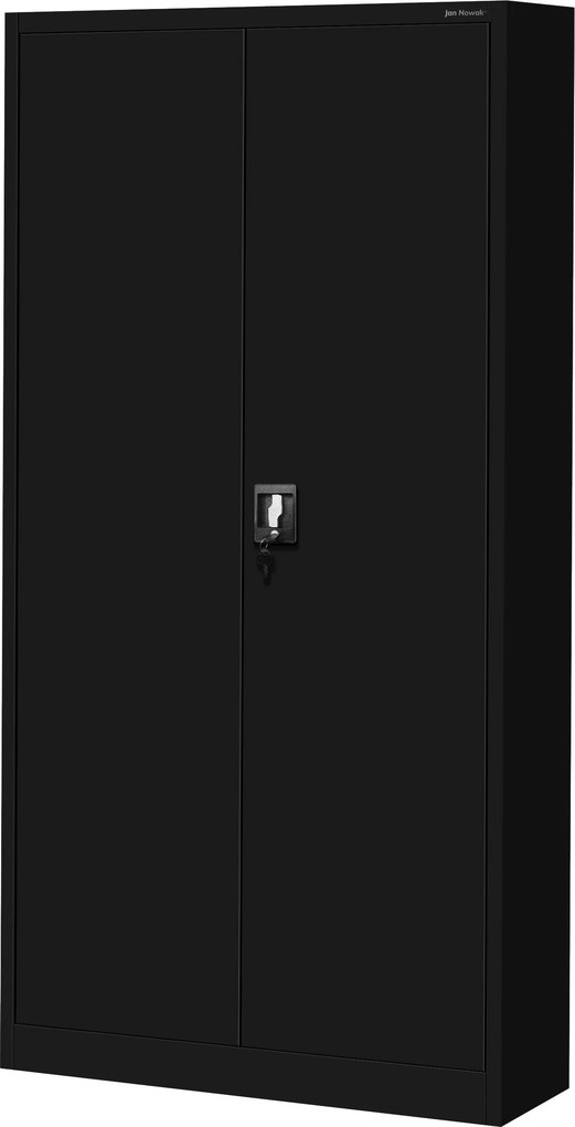 Műhelyszekrény táblákkal és fiókokkal, fekete, 920x1850x500 mm: DAREK All Black
