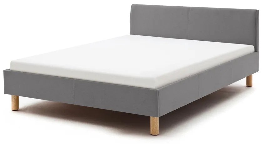 Világosszürke kárpitozott egyszemélyes ágy ágyrács nélkül 120x200 cm Lena – Meise Möbel