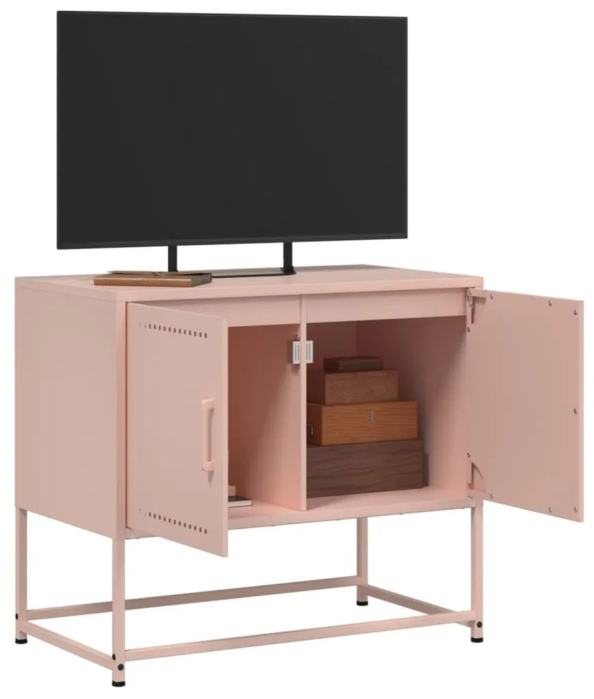 rózsaszín acél TV-szekrény 68,5x39x60,5 cm