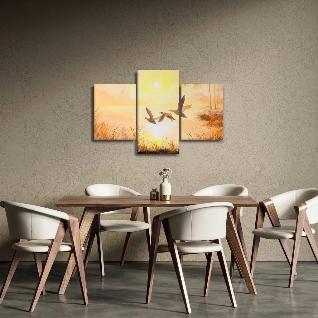 Kép - Daruk naplementekor (90x60 cm)
