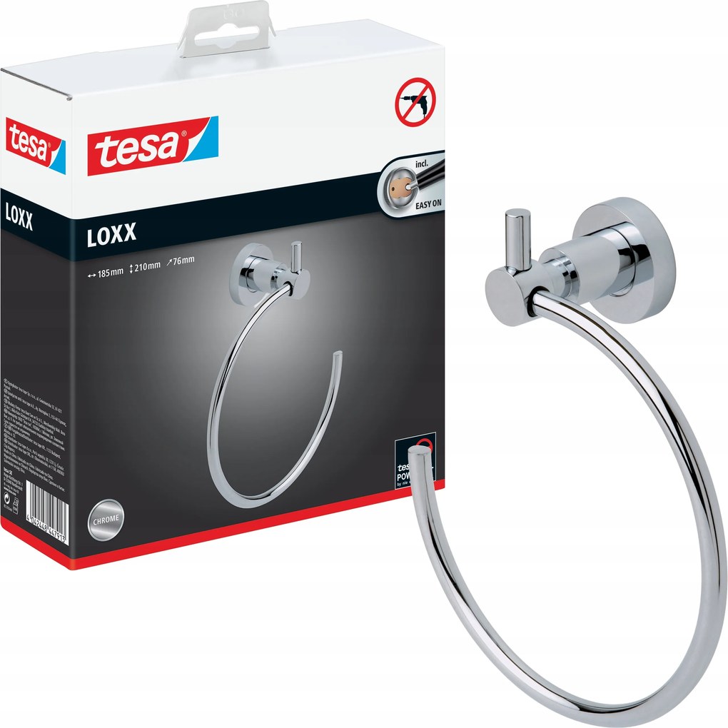 Fürdőszobai Törölközőtartó Tesa Loxx Fürdőszoba Krómozott Fém