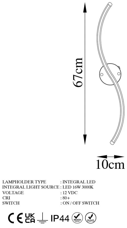 Aranyszínű LED fali lámpa Yilan – Opviq lights