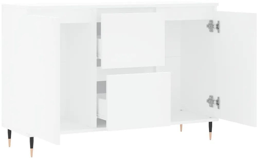 fehér szerelt fa tálalószekrény 101,5 x 35 x 70 cm