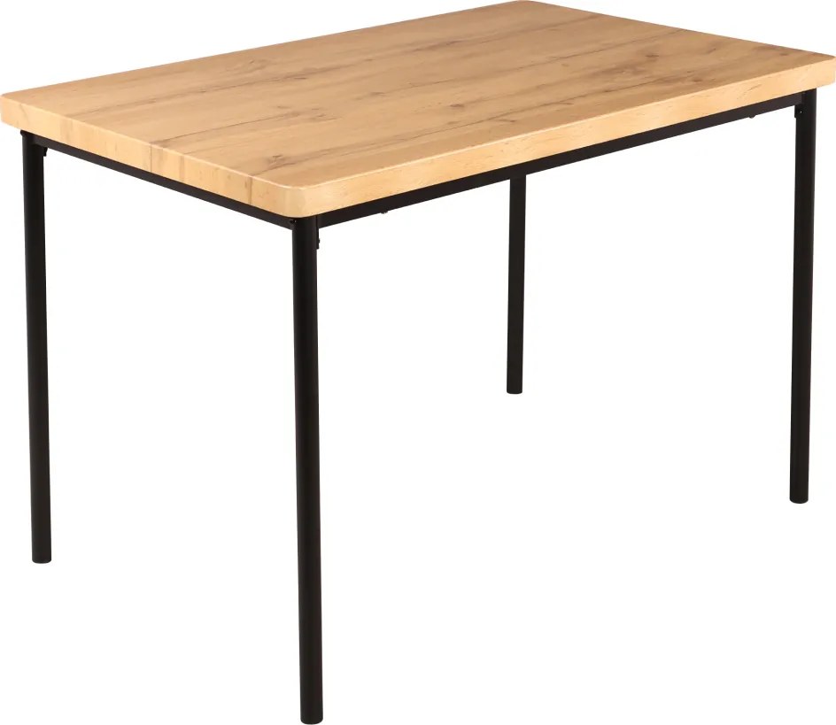 Étkezőgarnitúra 1+4, világos tölgy/szürke/fekete, MADIO