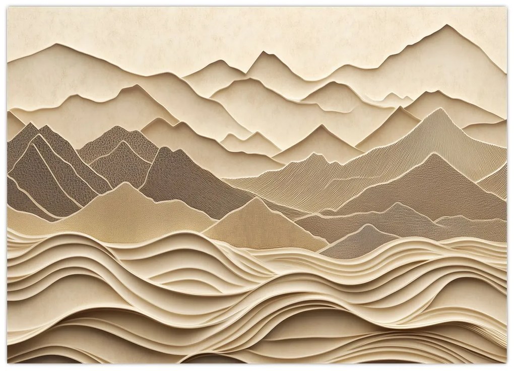 Kép - 3D hegyvonalak (70x50 cm)