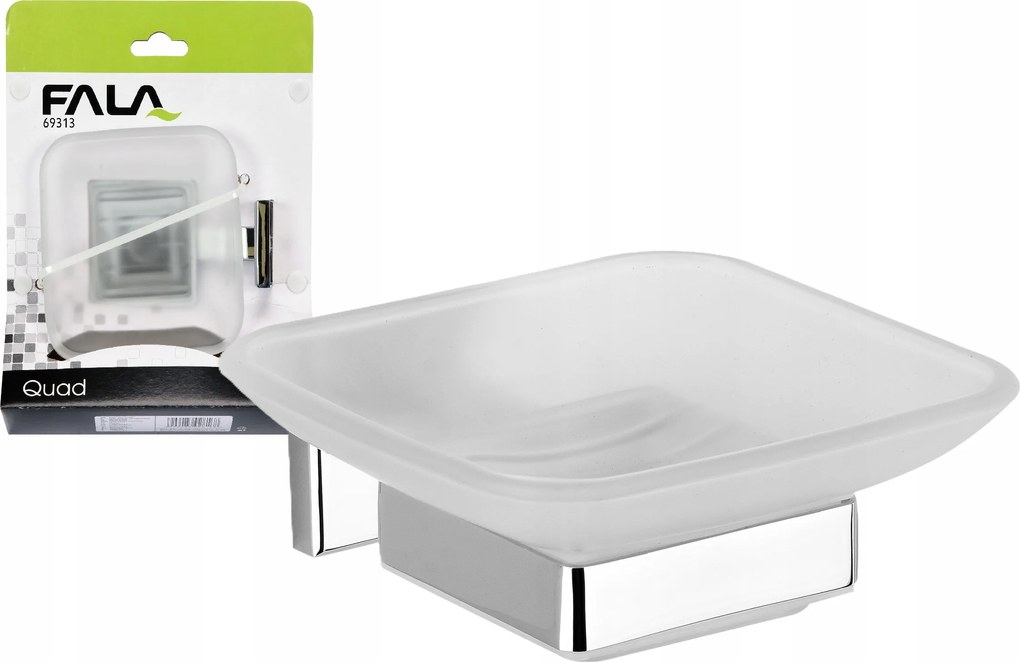 Falra Akasztható Szappantartó Üveg Quad Króm Fala 69313