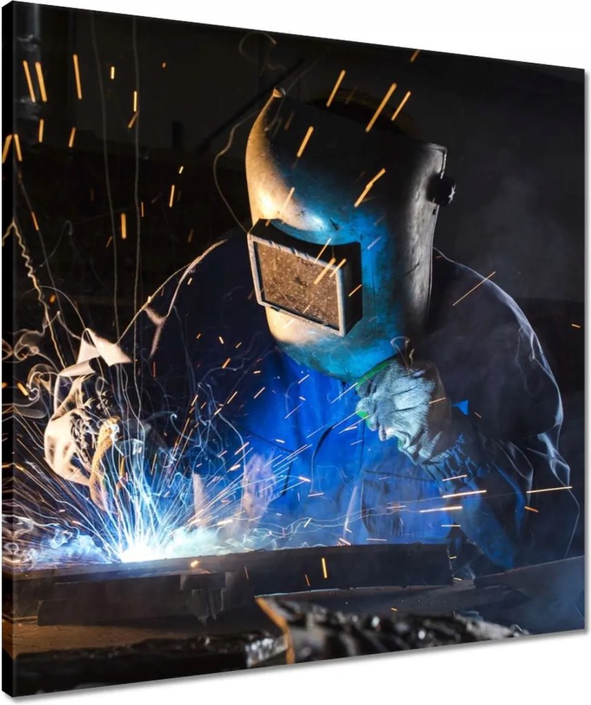 Vászonkép 50x50 Hegesztő argon szikra