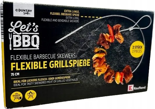 Rugalmas grill nyársak Bbq 2 darab