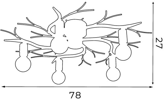 Mennyezeti lámpa GARNISH 5xE27/15W/230V fehér/patinás