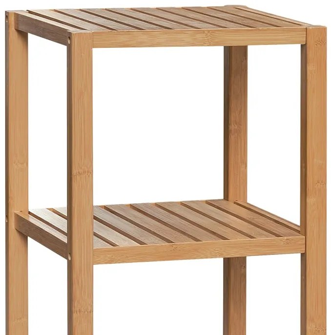 DR-011-4 tömör bambusz polc, natúr, 4 rekeszes