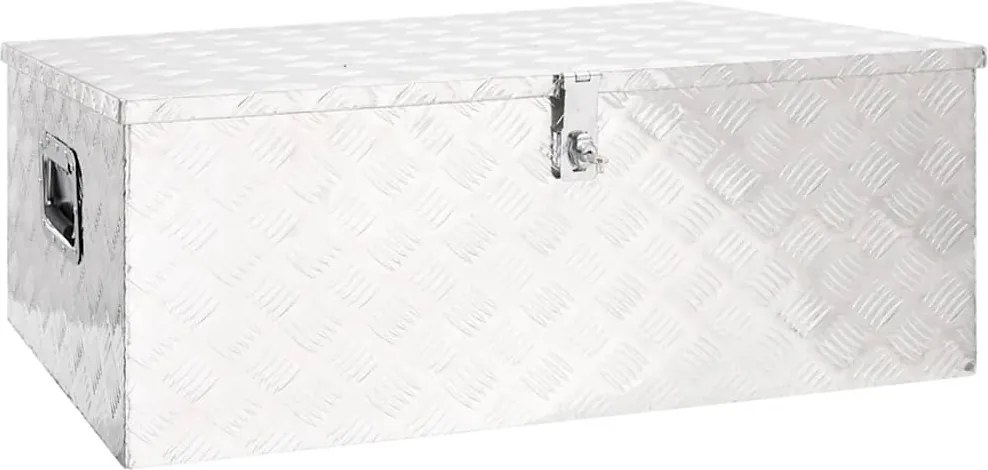 vidaXL ezüstszínű alumínium tárolóláda 100x55x37 cm