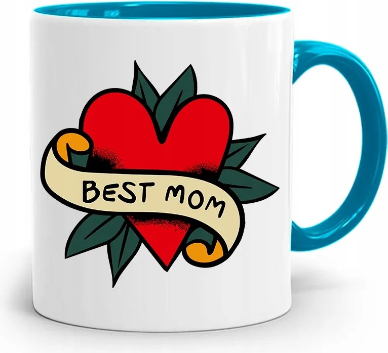 Kék Bögre Anyukáknak Best Mom Ajándék fényképes nyomattal