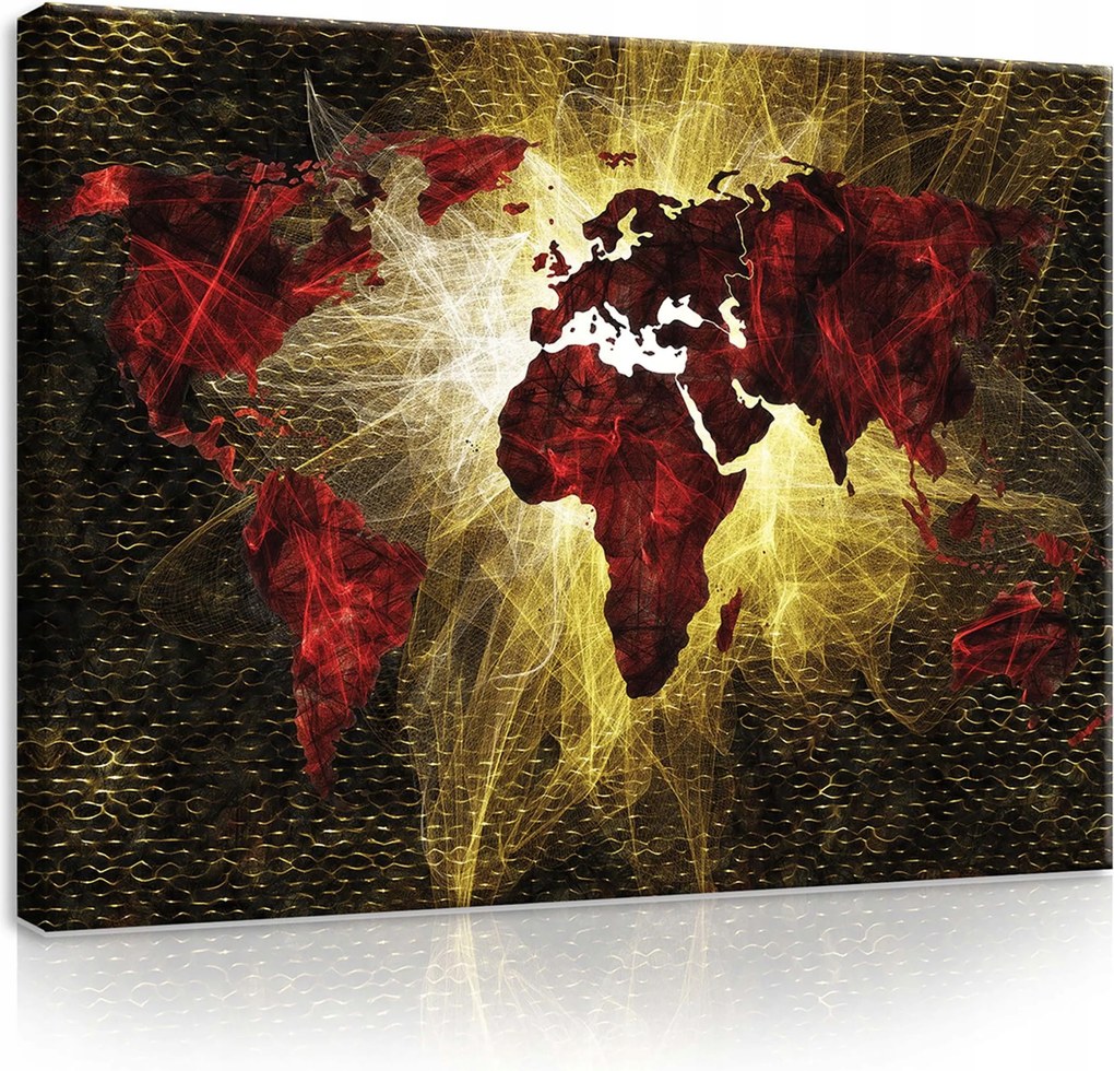 Vászonkép 100x75 Arany Loft térkép energia iroda absztrakt ipar