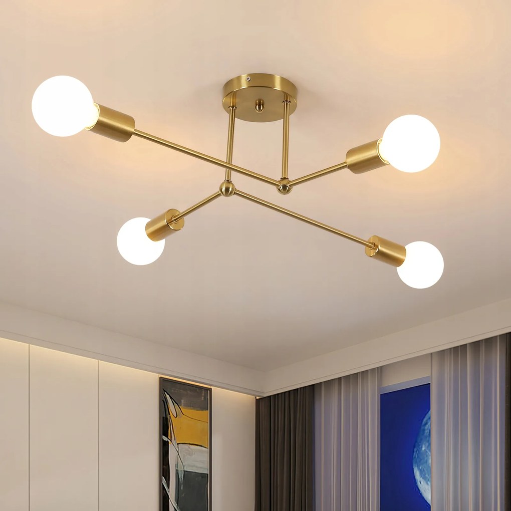 Modern Mennyezeti Függőlámpa Csillár Fekete 4XE27 Nappaliba