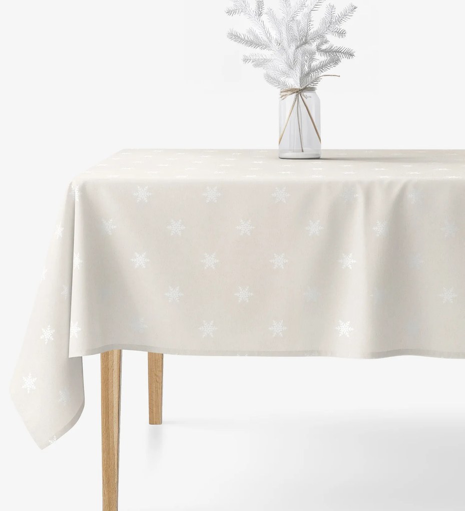 Goldea szögletes terítő natura - hópelyhek természetes alapon 100 x 100 cm