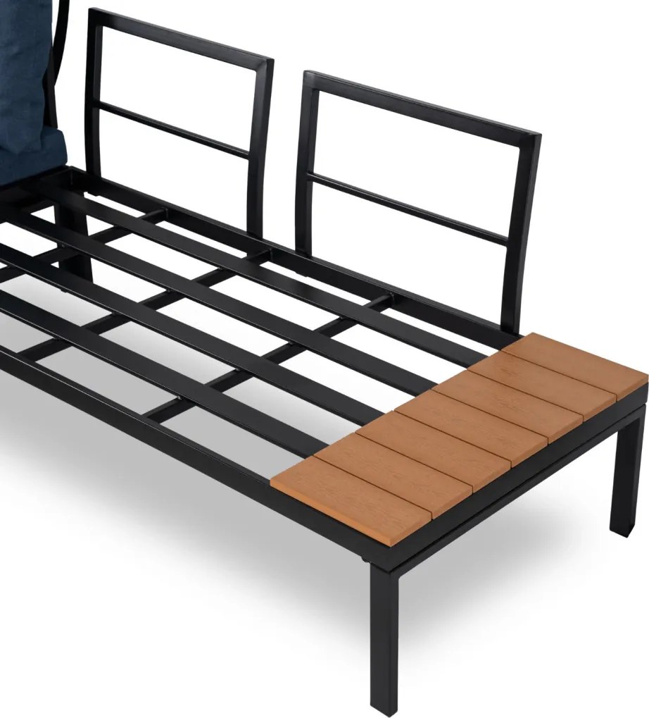 Kerti bútor szett sötétkék / fekete színkombinációban – NORMAN