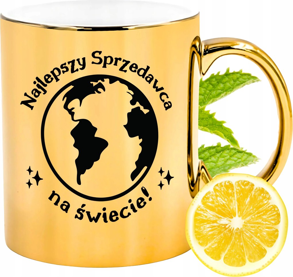 Prémium Arany Csillogó Bögre Eladó Ajándék Nyomtatott Fotóval