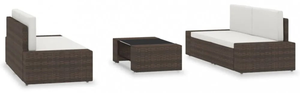 vidaXL 5 részes barna polyrattan kerti ülőgarnitúra