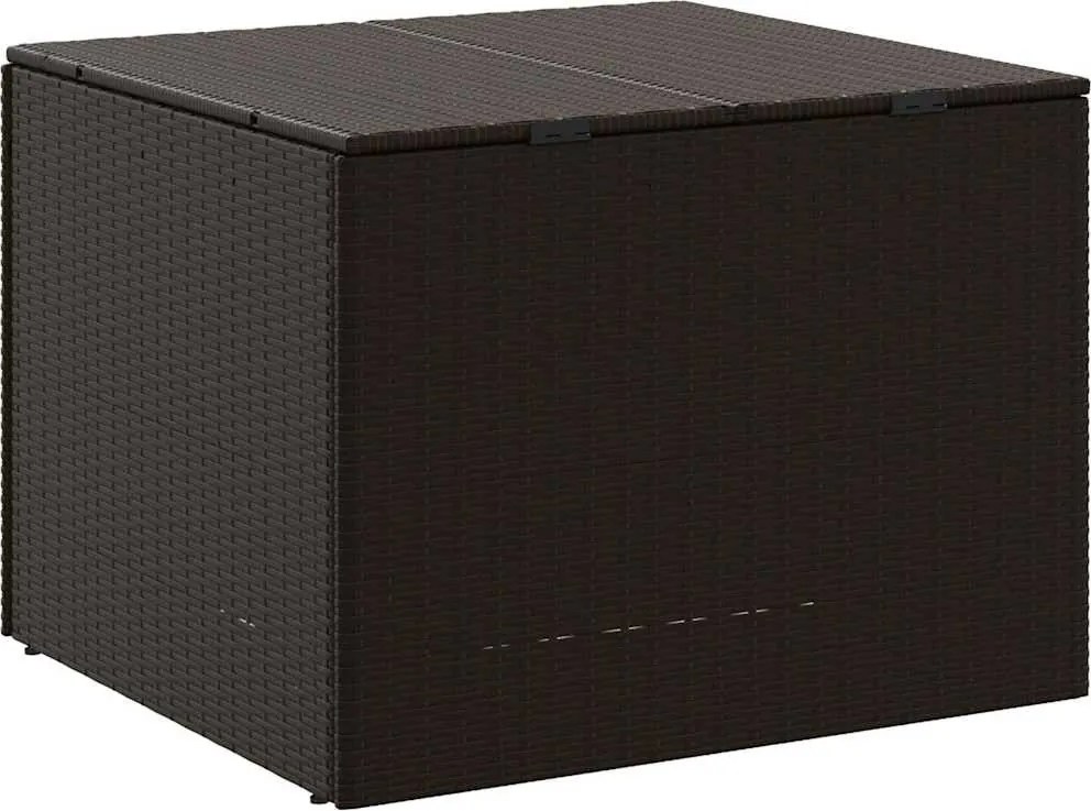 vidaXL barna polyrattan kerti tárolóláda 291 L