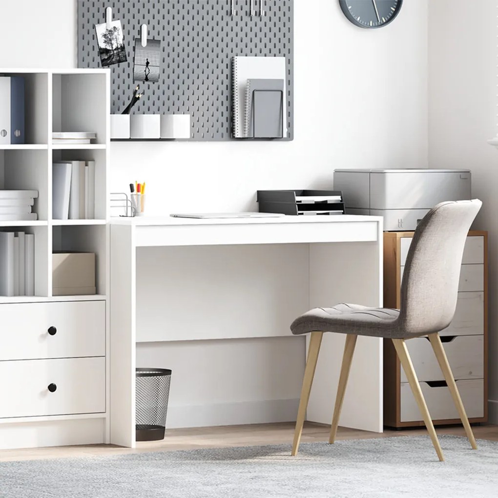 vidaXL Íróasztal Fehér Forgácslap 100 x 50 x 76 cm Tárolás Íróasztal