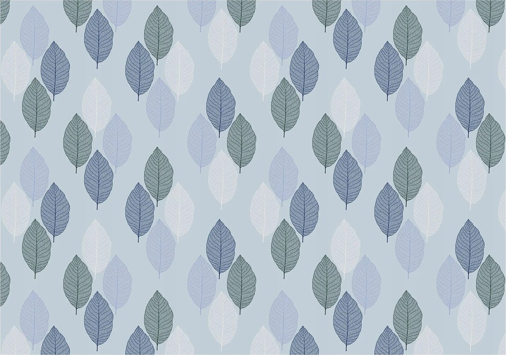 Flizelin fotótapéta Absztrakt levelek kék szürke 400x280 +ragasztó