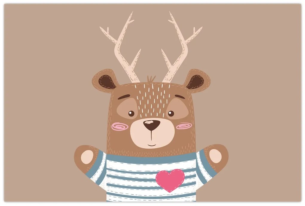 Kép - Szarvas csíkos ingben (90x60 cm)