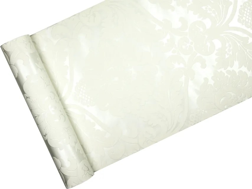 Fehér vinil tapéta flizelin -dísz