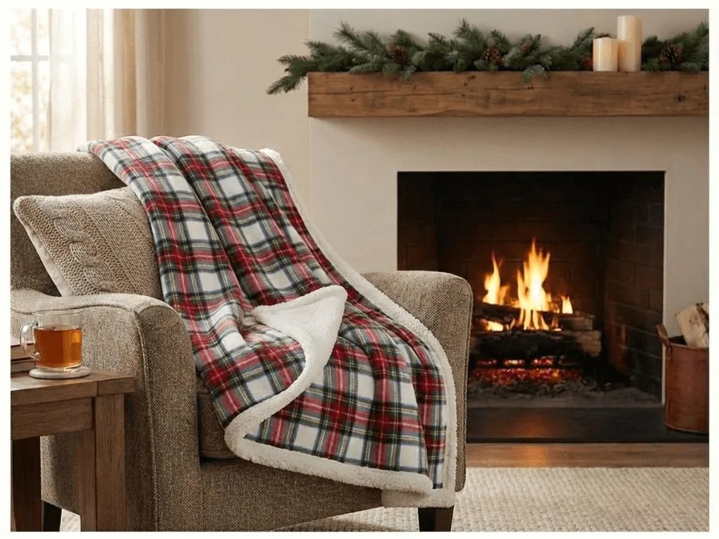 Sherpa pléd mikroplüssből BUFFALO TARTAN színes Méret: 150 x 200 cm
