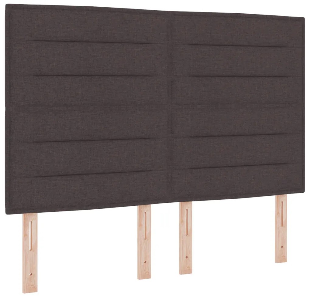vidaXL Boxspring Ágy Mattal Sötétbarna 140x190 cm Szövet