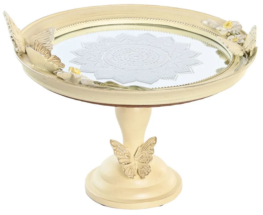 Vintage kerek kínáló tál - dísztál pillangós