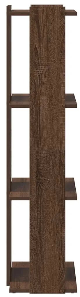 3 szintes barna tölgy színű szerelt fa könyvespolc 60x30x120 cm