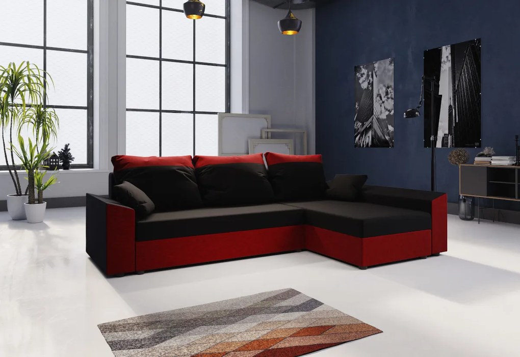 PAMELA ágyázható sarok ülőgarnitúra, 244x90x138, rainbow 15/rainbow 31