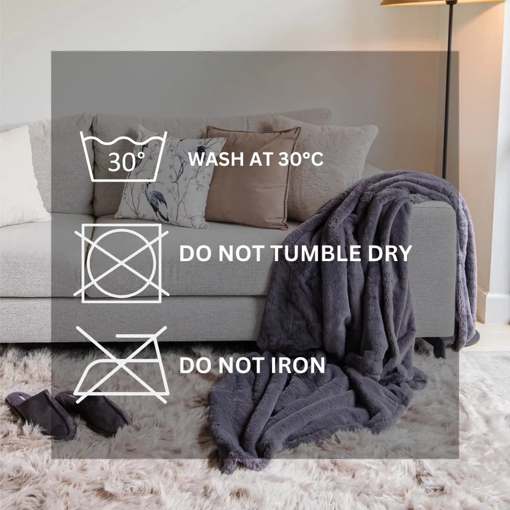 Szürke műszőrme takaró 150x200 cm Ruby – Tiseco Home Studio