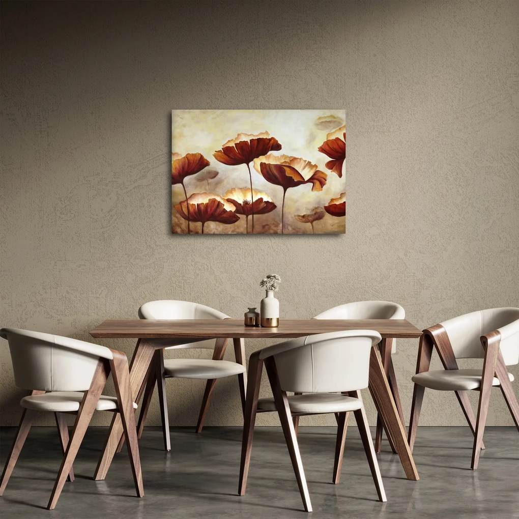 Piros virágok képe (70x50 cm)