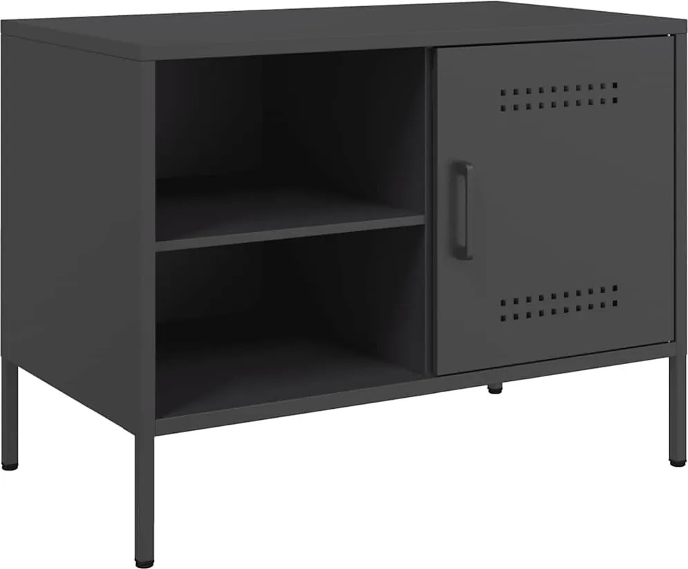 vidaXL fekete acél TV-szekrény 68 x 39 x 50,5 cm