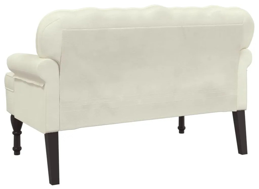 krémszínű bársonypad háttámlával 119,5 x 64,5 x 75 cm