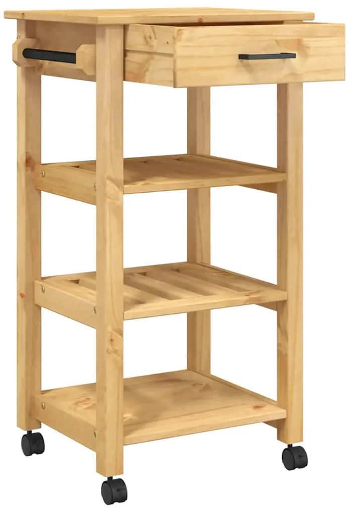 MONZA tömör fenyőfa konyhai kocsi 48 x 40 x 88,5 cm