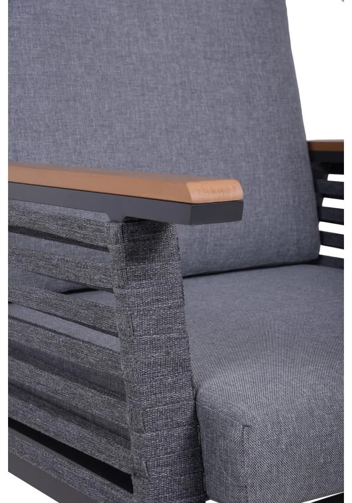 Sötétszürke alumínium négyszemélyes kerti lounge szett Denia – Garden Pleasure