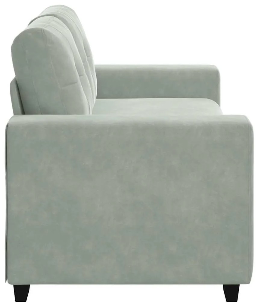 világosszürke bársony loveseat kanapé 140 cm