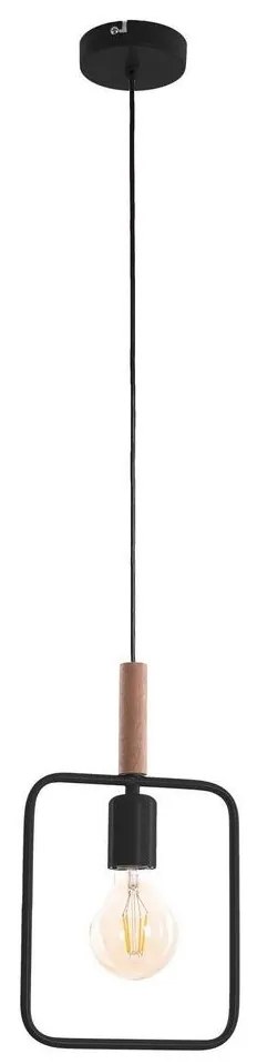 Csillár zsinóron FRAME 1xE27/60W/230V fekete